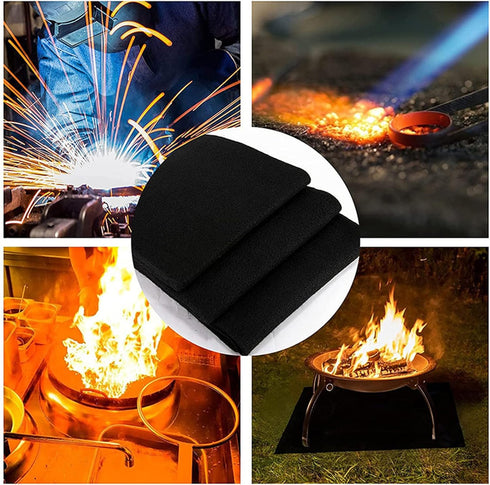 60 * 80cm Flame Retardant Mat Anti Fire Pad Welding Fireproof Blanket Outdoor Camping Barbecue Emergency Supplies BBQ Stove Grill Heat Insulation ...