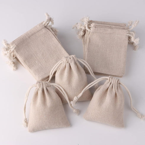 erduoduo Pack of 50 Small Burlap Bags With Drawstring,3x4inch Gift Little Burlap Drawstring Bags,Reusable Small Sachet Bags,Tea Bag...