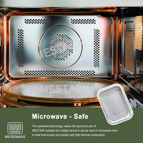 7x5 Sturdy Foil Pans + Snap-On Lids (5 Pack) | 2X Thicker Heavy Duty Reusable Foil Tins 20oz | Grill Oven Microwavable Multi-Use Pan, Pot| Disposa...