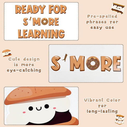 Back to School Decorations, Marshmallow S'More Classroom Bulletin Board Decorations Camping Theme Bulletin Board Sets Cutouts for First Day of Sch...