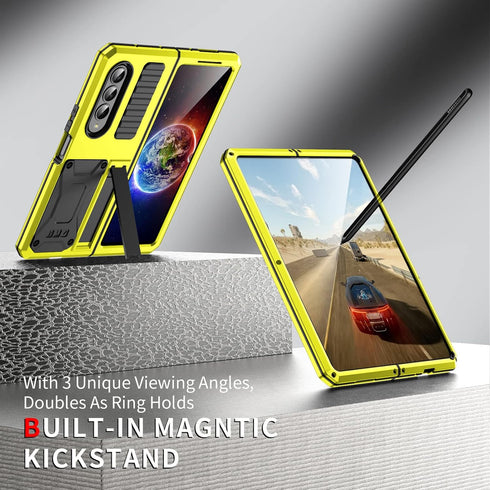 for Samsung Galaxy Z Fold 4 5G Case,Life Waterproof Shockproof Hard Case Aluminum Metal Military Heavy Duty Sturdy Protector Cover for Samsung Gal...