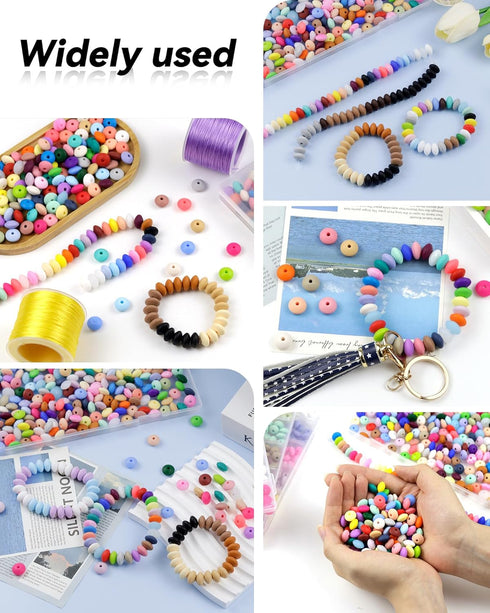 480PCS FIVEIZERO Silicone Beads,48 Colors 12mm Silicone Beads Bulk for Keychain Making,Silicone Beads Bulk for Bracelet Necklace DIY Crafting...