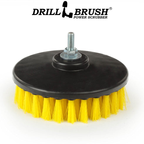 Cleaning Supplies - Threaded 5-inch Commercial Cleaning - Scrub Brush - fits Electric, Pneumatic DA Rotary Polishers - Bathroom Rugs - Carpet Clea...