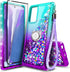 NZND Designed for Samsung Galaxy A03S Case, AO3S Phone Case, Glitter Liquid Floating Waterfall Girls Women Kids Cute Case with Tempered Glass Scre...