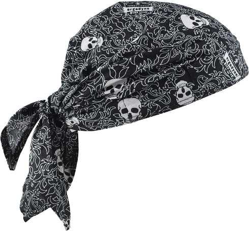 Ergodyne Chill-Its 6710 Evaporative Polymer Cooling Dew Rag, Skulls...
