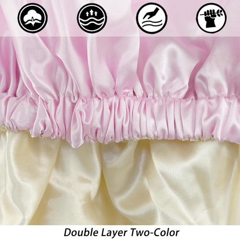 Satin Bonnet Silk Bonnet Hair Bonnet for Sleeping-Slouchy Beanie Hat Satin Sleep Cap for Women's Natural & Curly Hair(Pink)...