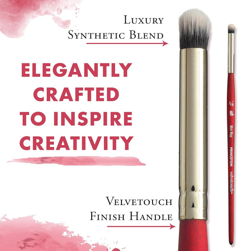 Princeton Velvetouch Paintbrush, Size 1/8 inch, Scarlet...