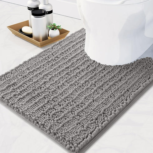 Arotive Luxury Chenille Toilet Rugs U-Shaped, Extra Soft Thick Absorbent Toilet Mat, Non-Slip Shaggy Plush Contour Bathroom Rugs, Machine Wash Dry...