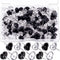 100 PCS Heart Clear Push Pins for Cork Board, Transparent and Black Cute Heart Shaped Thumb Tacks Plastic Decorative Push Pins for Posters, Wall, ...