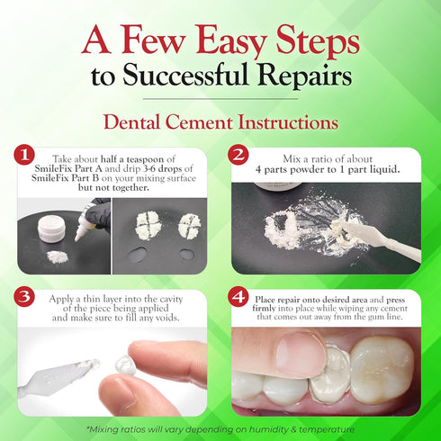 BF Products SmileFix Filling, Cap, Crown & Bridge Dental Repair Kit - Sturdy Zinc Oxide & Eugenol Oil Cement - Temporary Teeth Fix - Glue for Crow...