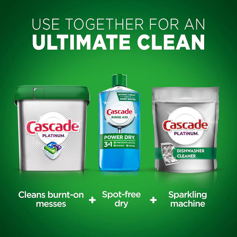 Cascade Platinum Dishwasher Rinse Aid, 8.45 fl oz (Packaging May Vary)...