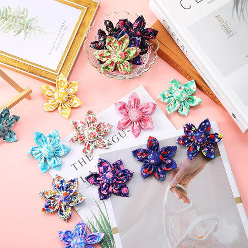 36 Pieces Dog Collar Flower Pet Flower Collar Girl Dog Accessories Adjustable Dog Collar Flower Fall Dogs Collar Attachment for Small Medium Large...