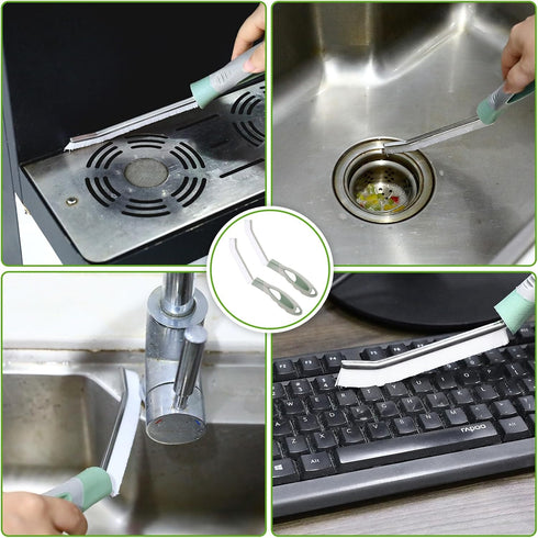3 Pcs Hard Bristle Crevice Cleaning Brush, Bendable Brush, Small Cleaning Brushes, Thin Crevice Brush, Gap Brush,Scrub Brush for Household Use Bat...