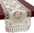Grelucgo Handmade Crochet Cotton Lace Table Runner Dresser Scarf, Ribbon Embroidery, Rectangle 16 x 56 Inches...