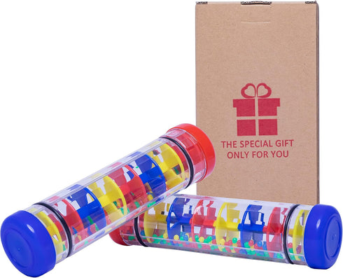 2 Pack Rain Sticks for kids Instruments for Toddlers 1-3, 8 Inch Rain Stick wobble toys for babies Rainstick Rainmaker Sensory Toys for Autistic C...
