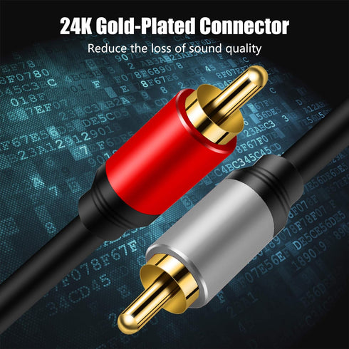 2RCA to 2RCA Cable 3Ft, Gold-Plated 2 RCA Male to 2 RCA Male Stereo Audio Cable for Home Theater, HDTV, Gaming Consoles, Hi-Fi Systems (3Ft/1M)...