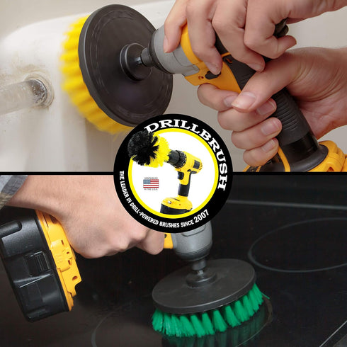 Bathroom Accessories - Power Scrubber Bathroom and Kitchen Brush Set - Cleaning Supplies - Drill Brush- Bath Mat - Shower Cleaner - Soap Scum, Min...