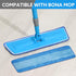 6 Pack Microfiber Cleaning Pads are Compatible with Bona Mop,18 Inch Replaceable Mop Pad Refill,Washable & Reusable Blue Microfiber Mop Pads for H...