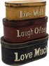 CVHOMEDECO. Primitives Vintage Oval “Live Well, Laugh Often, Love Much” Cardboard Nesting Boxes, Large 9-3/4 x 5-1/2 x 4 Inch, Set of 3....