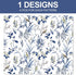 JarThenaAMCS 6 Sheet Bird Flower Wrapping Paper -Not Roll- Blue White Gift Wrap Paper Folded Flat DIY Art Craft Paper for Birthday Party Baby Show...