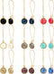 9 Pairs Faux Druzy Drop Earrings Rainbow Crystal Pendant Earrings Colorful Stainless Steel Dangle Earrings for Women...