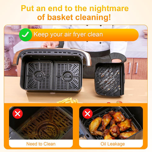 Air Fryer Silicone Liners for Ninja DZ071 7qt Megazone/instant Versazone 9qt?Reusable Air Fryer Accessories ?BPA Free Platinum Silicone Air Fryer ...
