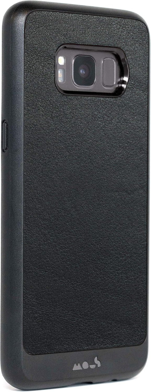 Mous - Case for Samsung Galaxy S8 Plus - Black Leather - Limitless 2.0 - Protective S8 Plus Case - Shockproof Phone Cover...