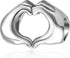 925 Sterling Silver Love Heart in Your Hands Charm for Charms Bracelets, Xmas Mother's Day Gifts Idea...