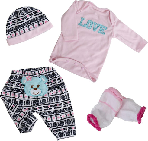 Reborn Baby Dolls Clothes Girl Pink Doll Clothes Baby Clothes 17-22 Inches Baby Doll Clothes and Accessories for Newborn Baby Dolls Girl...