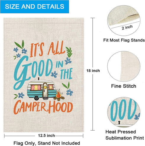ZJXHPO Camper Decor For Travel Trailers Outside Decor It’s All Good In The Camper hood Camper Flag Campsite RV Sign (camperhood)...