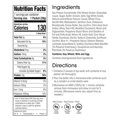 WonderSlim Protein Cake Mix, Double Chocolate, 12g Protein, Low Carb (7ct)...