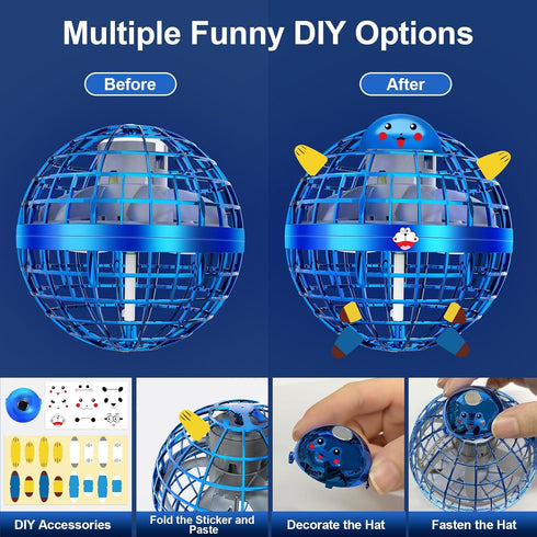 Flying Orb Ball Toys for 6 7 8 9 10 11 12 Years Old Boys Girls: Hand Controlled Mini Drone Hover Ball, Galaxy Boomerang Ball Magic Floating Ball, ...