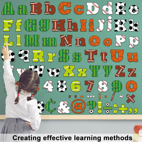 260pcs Sports Bulletin Board Letters for Classroom 4” Letters Combo Pack Set Football Soccer Classroom Decorations Alphabet Numbers Symbols Cutout...