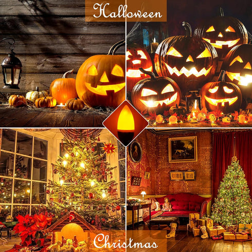 Bestview Flickering Light Bulbs,3 Modes Led Flame Effect Light Bulbs, Smart E26/E27 Chandelier Base Candle Fire Light Bulb for Halloween, Christma...