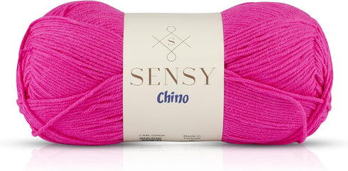 Sensy Chino Soft Cotton Yarn, Soft Baby Cotton Yarn, Amigurumi Yarn, 3.5 oz, 360 Yards, Gauge 2 Fine (Fuchsia)......