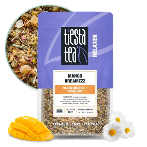 Tiesta Tea - Mango Dreamzzz Chamomile Loose Leaf Herbal Tea, Relaxing Chamomile & Lemongrass Blend, Caffeine-Free, Brew Hot or Iced, Makes Up to 2...