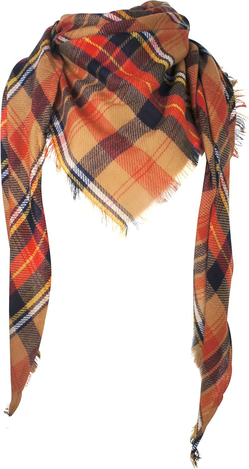 VIVIAN & VINCENT Triangle Fall Winter Soft Plaid Scarfs for Women Scarf Warm Shawls and Wraps...
