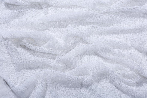 Matissa Newborn Baby Photography Prop Swaddle Cheesecloth Knit Crochet Wrap 16 Colors Available (White)...