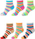 SATINIOR 6 Pairs Rainbow Stripe Toe Separated Socks Cotton Full Finger Toe Socks for Women(Bright Color)...