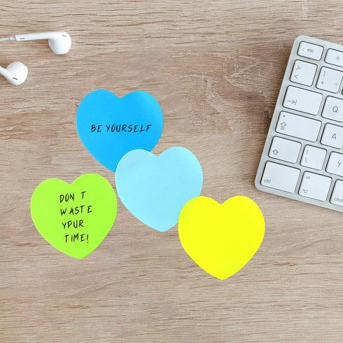 8 Color Sticky Notes Super Cute Post It Notes 240 Sheets Self-Sticky Note Pads for School Office Home (Heart Shape Sticky Notes)...