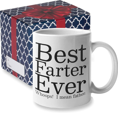 Funny Fathers Day Coffee Mug | Best Farter Ever Coffee Cup - Funny Fathers Day Mugs from Son Daughter Kids | Cool Christmas Presents Fun Birthday ...