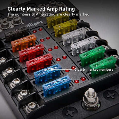 Nilight - 50016R 120 pcs Standard Fuse Assortment kit – 5, 7.5, 10, 15, 20, 25, 30 AMP – Regular APR/ATO (Open)/ATC Blade Fuses for Cars, Trucks, ...