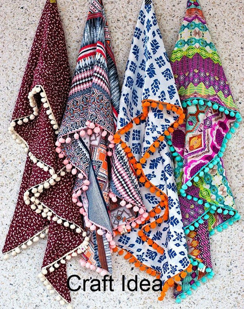 YCRAFT One Roll 18 Yards Ball Fringe 7/8" Wide Pom Pom Trim Ribbon Sewing-Grey...