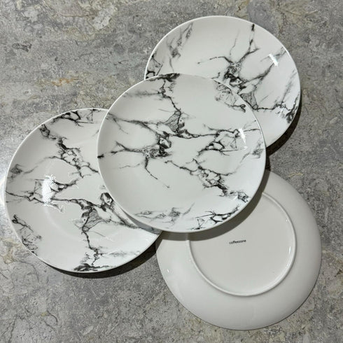 Marble Design Porcelain Dinner Accent Plates Set of 4 (8 inches)...