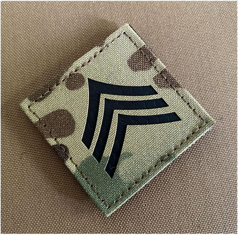 2” x 2” Multicam OCP IR US Army Rank IR Flag Patch with Hook Fastener (E5 Sergeant)...