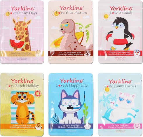 Animal Facial Sheet Mask, Spa Mask, Party Gift for Her, Character Sheet Mask for Kids, Girls Night, Fun Face Mask with Animal Character...