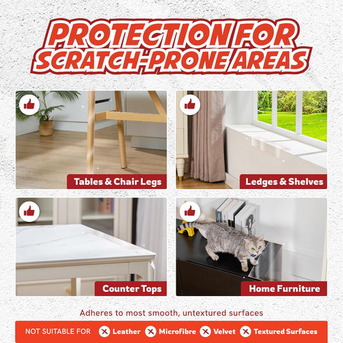 Panther Armor Anti Scratch Furniture Protector, 2X Rolls, Furniture Scratch Guards for Cats, Furniture Protectors from Cats Scratching, 4in x 20ft...