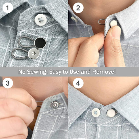 24 Pcs Extender Button Set, Flexible Adjustable Elastic Waist Extender Button, Invisible Collar Neck Extenders, No-Sew Extend Buttons for Women an...