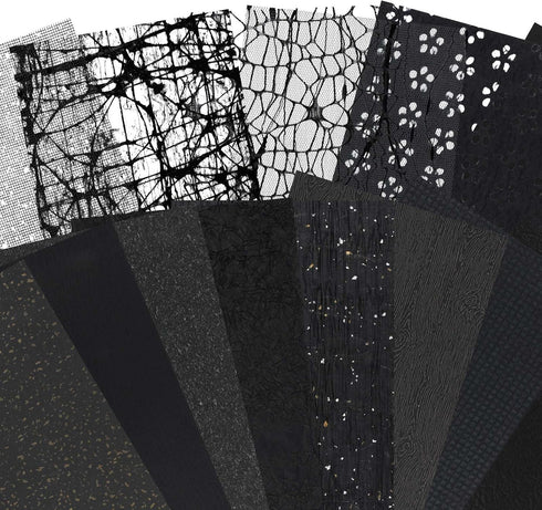 15 Pieces Scrapbook Paper Textured Paper, A5 Mulberry Snow Dot Mesh Fabric Mix Craft Papers Handmade Special Paper for Card Making Decoupage Colla...