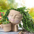 Face Planter Pot - Double Flower Pots in One for Indoor Outdoor Plants Resin Head Planter with Drainage Hole Cute Lady Face Plant Pots...